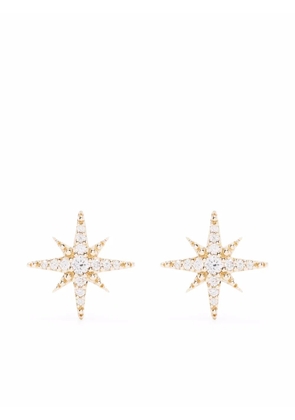 Mizuki 14kt yellow gold medium diamond star stud earrings