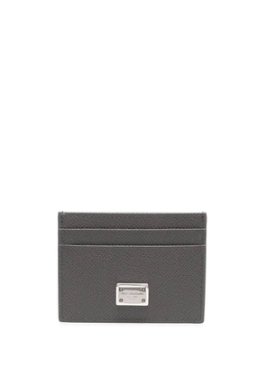 Dolce & Gabbana logo-plaque leather cardholder - Grey