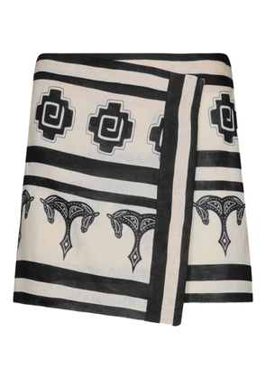 Johanna Ortiz horse-print wrap skirt - Neutrals