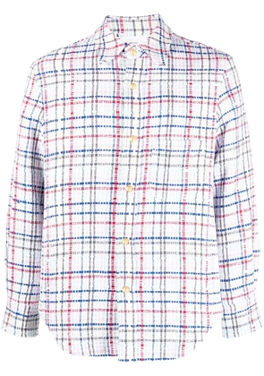 Thom Browne gingham check tweed overshirt - White