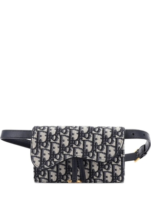 Christian Dior Pre-Owned Saddle Rectangular Oblique Canvas belt bag - Blue