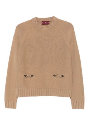 Gucci cable-knit long-sleeves sweater - Brown