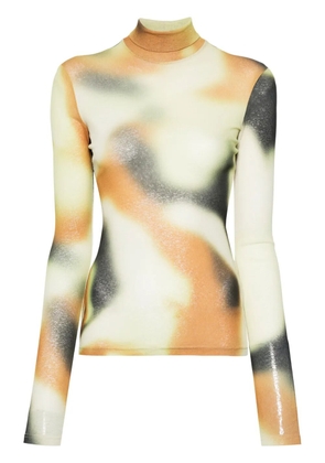 Nanushka smudged graffiti-print top - Yellow