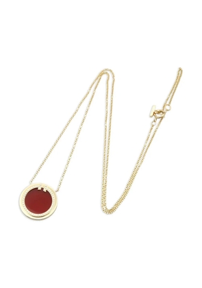 Tiffany & Co. Pre-Owned 18K yellow gold T Two Circle diamond and carnelian necklace