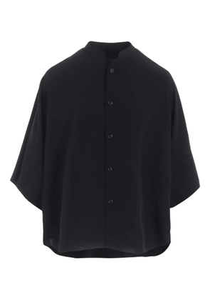 Y's mandarin-collar short-sleeve shirt - Black