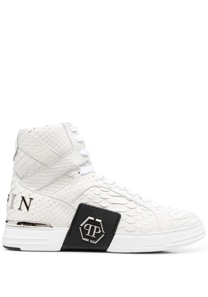 Philipp Plein snakeskin-effect high-top sneakers - Black