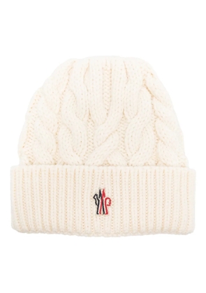 Moncler Grenoble cable-knit beanie hat - White