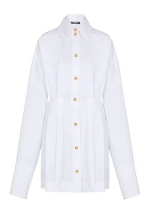 Balmain buttoned poplin shirt dress - White