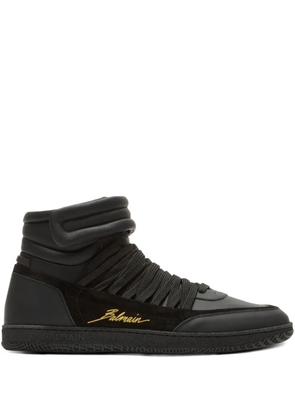 Balmain leather-panelled trainers - Black