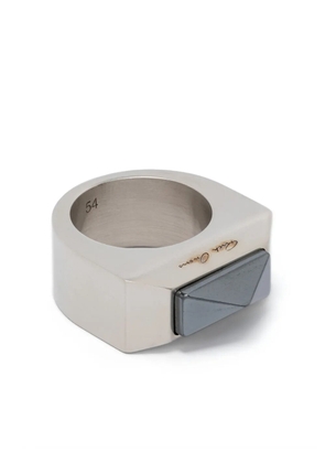Rick Owens Crystal Pyramid ring - Silver
