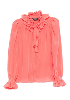 STYLAND ruffled-cuff silk top - Pink