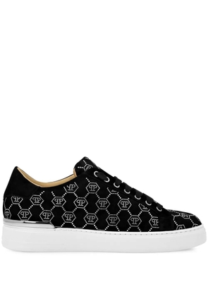 Philipp Plein rhinestone monogram sneakers - Black
