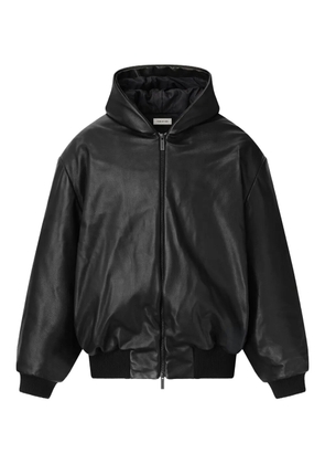 Fear Of God hooded leather jacket - Black