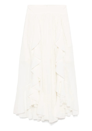 ZIMMERMANN ruffled maxi skirt - White