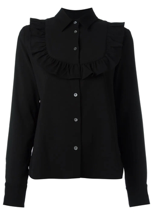 Maison Kitsuné ruffled panel shirt - Black