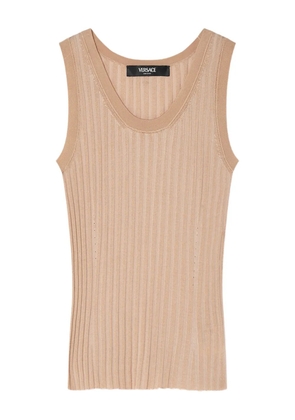 Versace ribbed sleeveless top - Neutrals