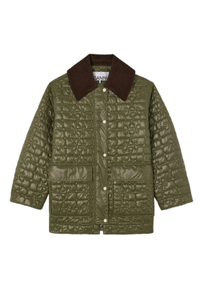 GANNI quilted pocket jacket - Green