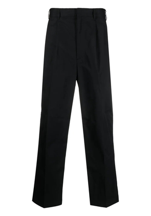 Emporio Armani pleat-detail straight-leg trousers - Black