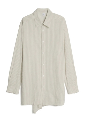 Y's pinstripe asymmetrical shirt - Neutrals