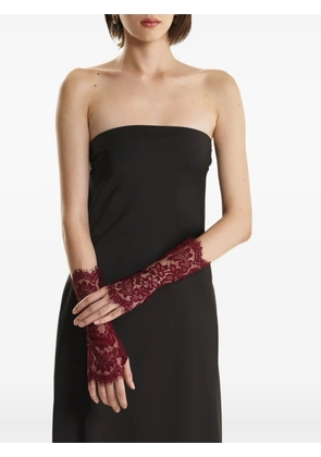 2310 STUDIO floral-trimmed gloves - Red