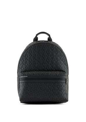 Armani Exchange monogram-debossed backpack - Black