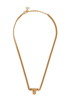 Christian Dior Pre-Owned rhinestone chain necklace - Gold
