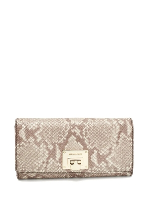 Michael Kors Vintage python-embossed leather wallet - Neutrals