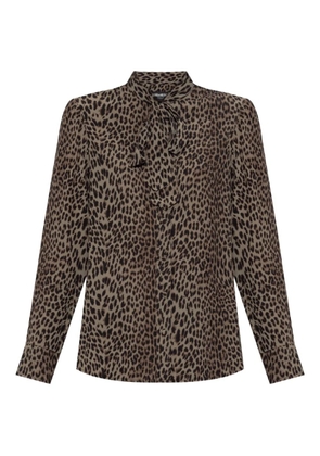 Zadig&Voltaire leopard-print tie-neck blouse - Brown
