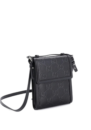 Gucci Pre-Owned Flap GG Embossed Perforated Leather Small crossbody bag - Black