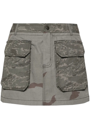 Marine Serre Regenerated camouflage miniskirt - Grey