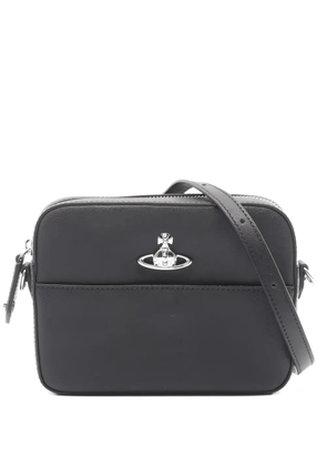 Vivienne Westwood Pre-Owned 2020s Orb logo-plaque leather shoulder bag - Black