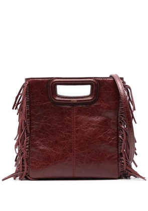 Maje M fringed leather tote bag - Red