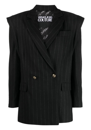 Versace Jeans Couture pinstriped double-breasted blazer - Black