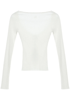 Courrèges scoop-back ribbed-knit top - White