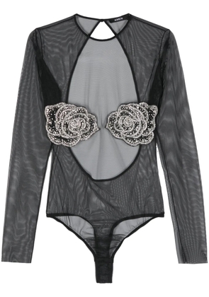 Amen floral-appliqué bodysuit - Black