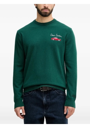 MC2 Saint Barth lettering-embroidered round-neck sweater - Green