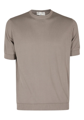 Filippo De Laurentiis short-sleeve ribbed-knit top - Brown