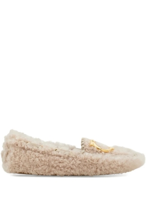 Ferragamo Gancini shearling loafers - Neutrals