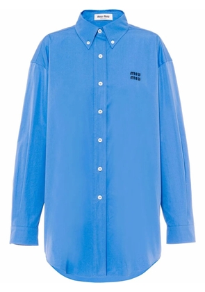 Miu Miu oversized cotton poplin shirt - Blue
