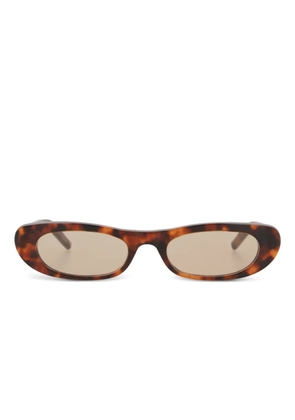 Saint Laurent Eyewear tortoiseshell oval-frame sunglasses - Brown