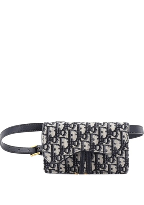 Christian Dior Pre-Owned Saddle Rectangular Oblique Canvas belt bag - Blue