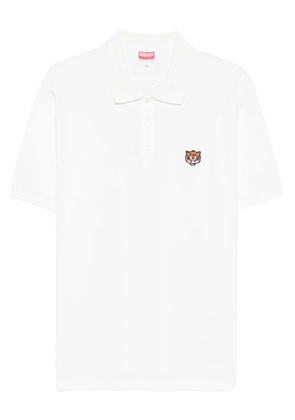 Kenzo tiger-embroidered polo shirt - White