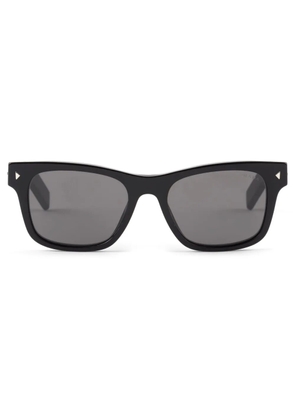 Prada Eyewear striped metal detail rectangle-frame sunglasses - Black