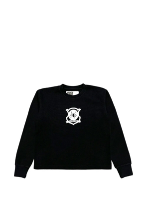 SP5DER logo-detail long-sleeve sweatshirt - Black