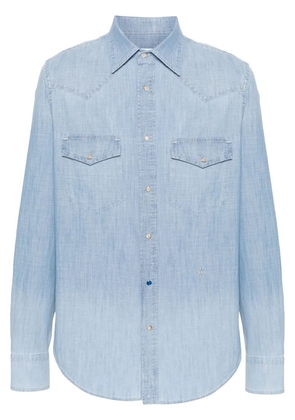 Jacob Cohën logo-embroidered denim shirt - Blue