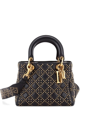 Christian Dior Pre-Owned Supple Lady Dior Bag Cannage Studded Lambskin Medium satchel - Black