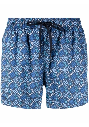 Tagliatore pattern-print swim shorts - Blue