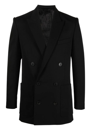 Balmain double-breasted wool blazer - Black