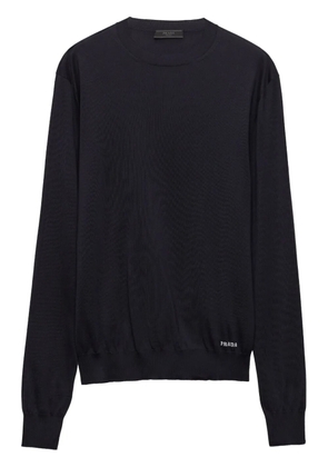Prada crew-neck silk jumper - Blue