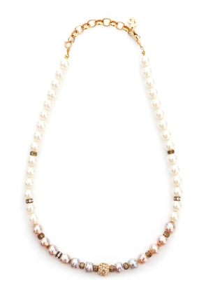 Christian Dior Pre-Owned faux-pearl rhinestone necklace - Gold